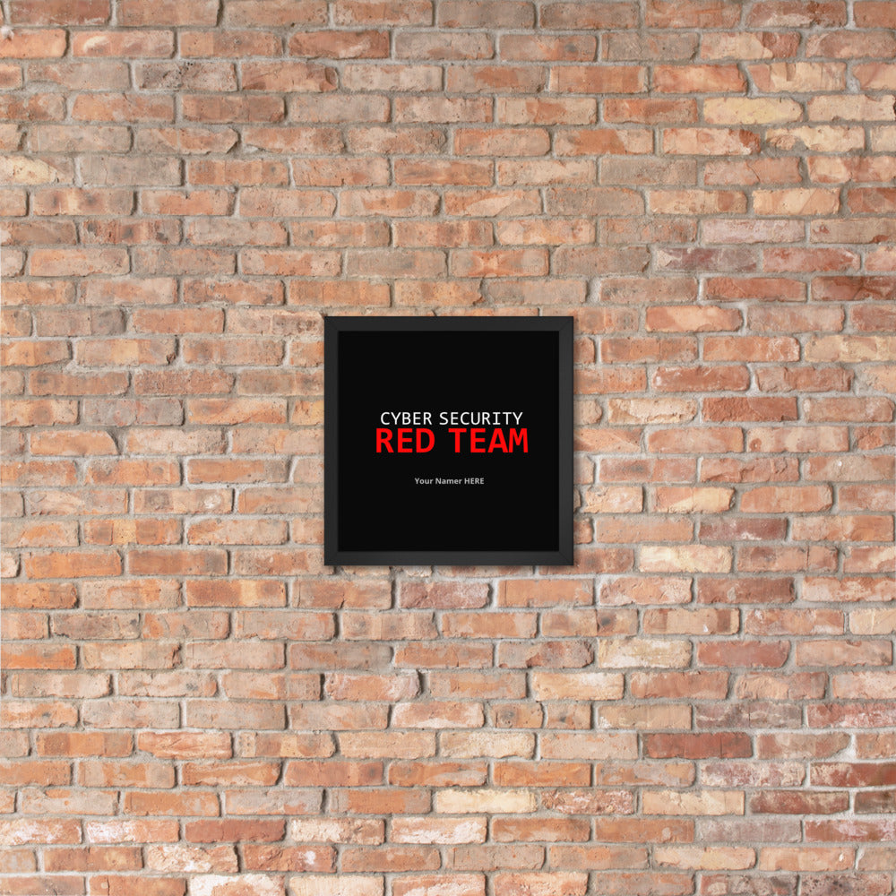 Custom Cyber Security Red team - Framed poster by DarkByteGear