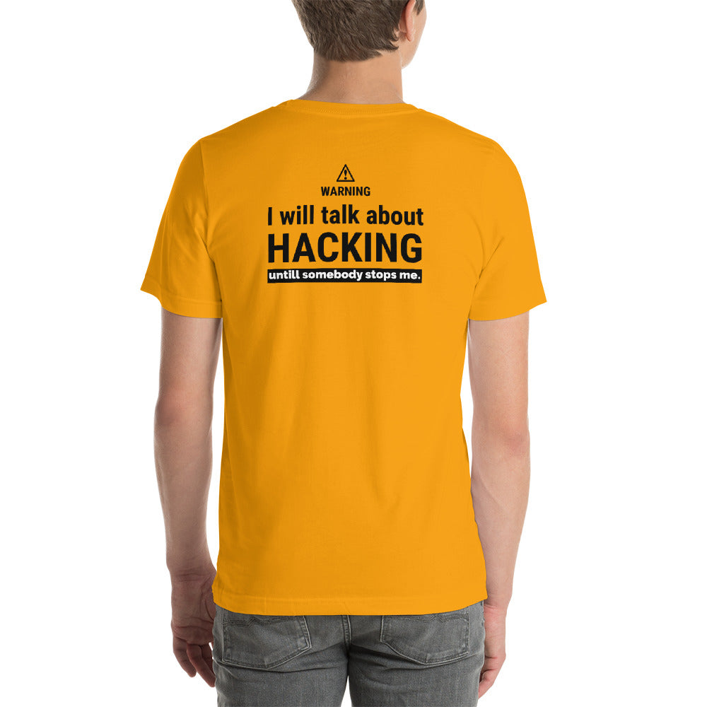 I will talk about HACKING - Short-Sleeve Unisex T-Shirt (black text) by DarkByteGear