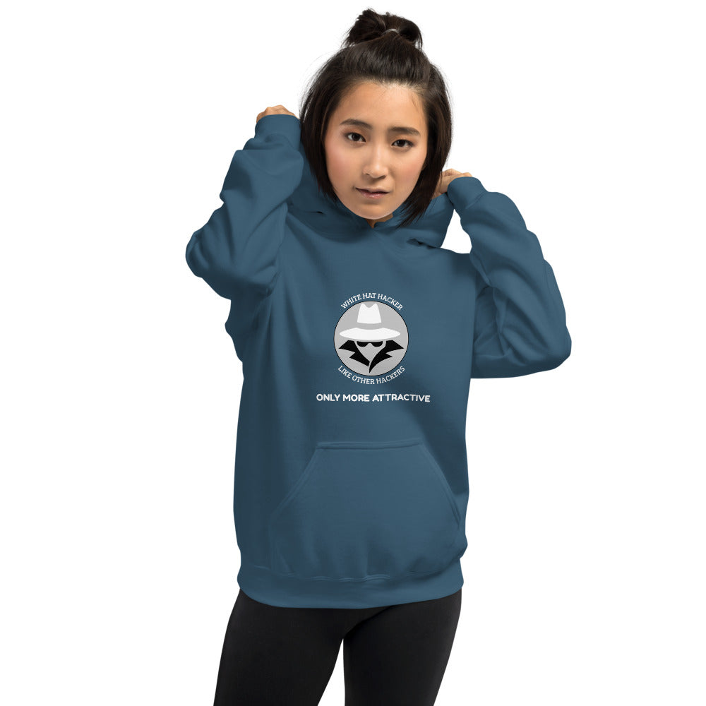 Like other hackers only more attractive - Unisex Hoodie (white text) by DarkByteGear