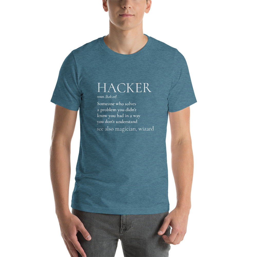 HACKER noun. [hak-er] - Short-Sleeve Unisex T-Shirt by DarkByteGear