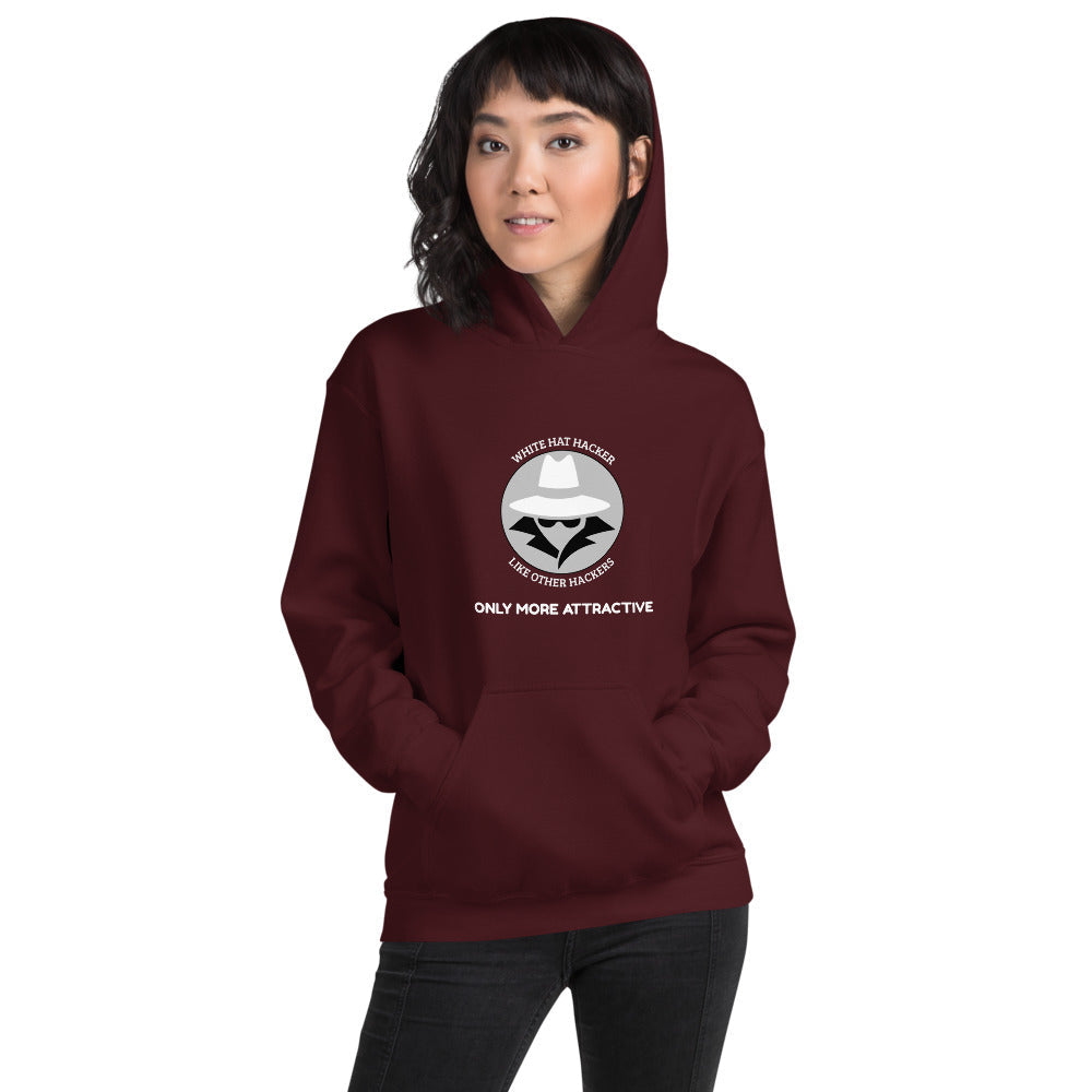 Like other hackers only more attractive - Unisex Hoodie (white text) by DarkByteGear