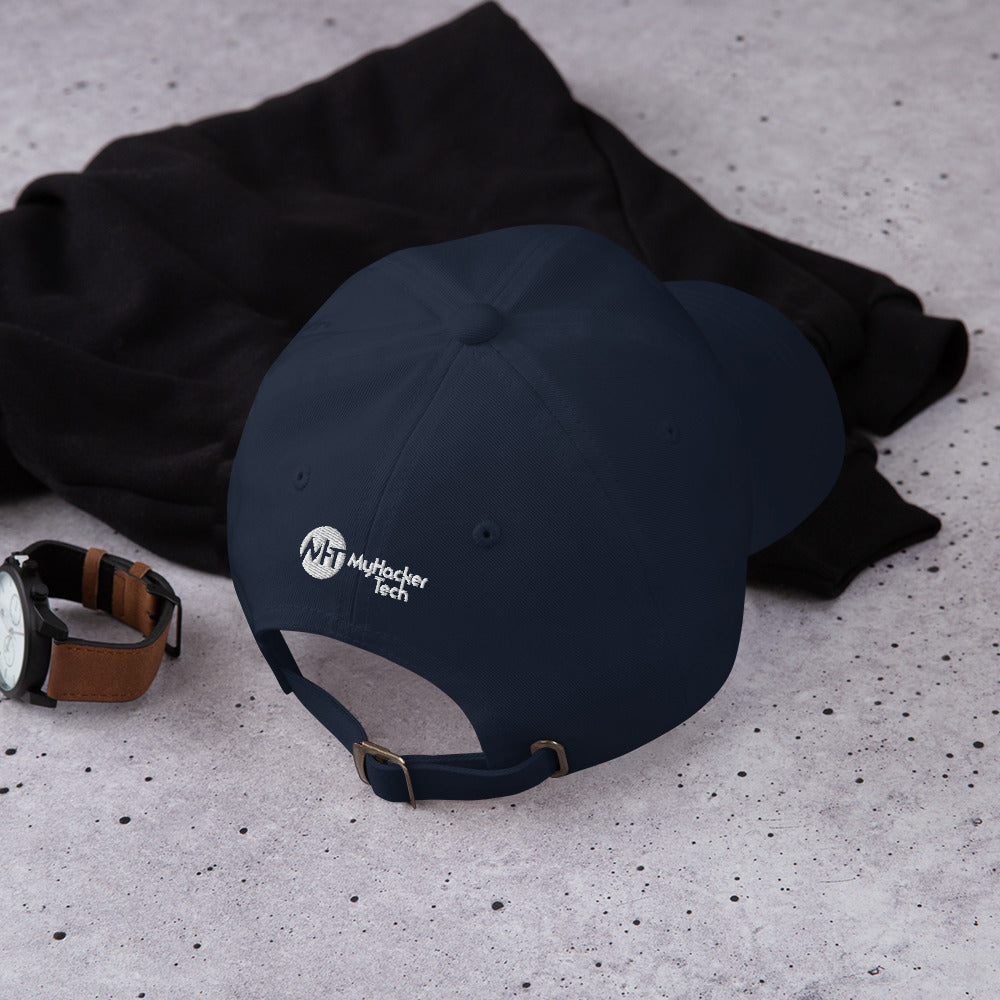 Born to hack - Dad hat (white text) by DarkByteGear
