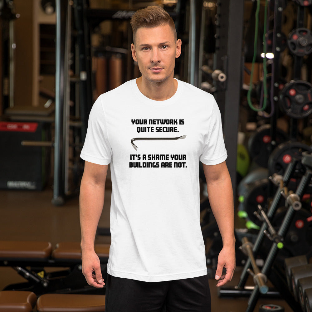Your network is quite secure - Short-Sleeve Unisex T-Shirt (black text) by DarkByteGear