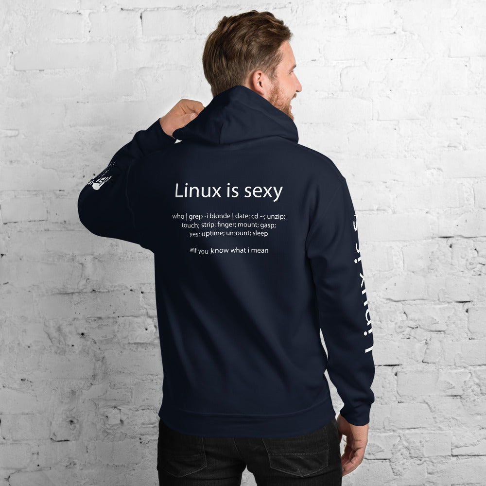 Linux is sexy - Unisex Hoodie ( with all sides designs ) by DarkByteGear