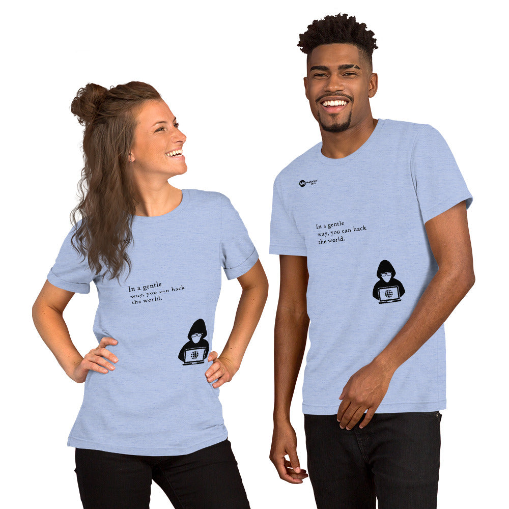 You can hack the world - Short-Sleeve Unisex T-Shirt (black text) by DarkByteGear