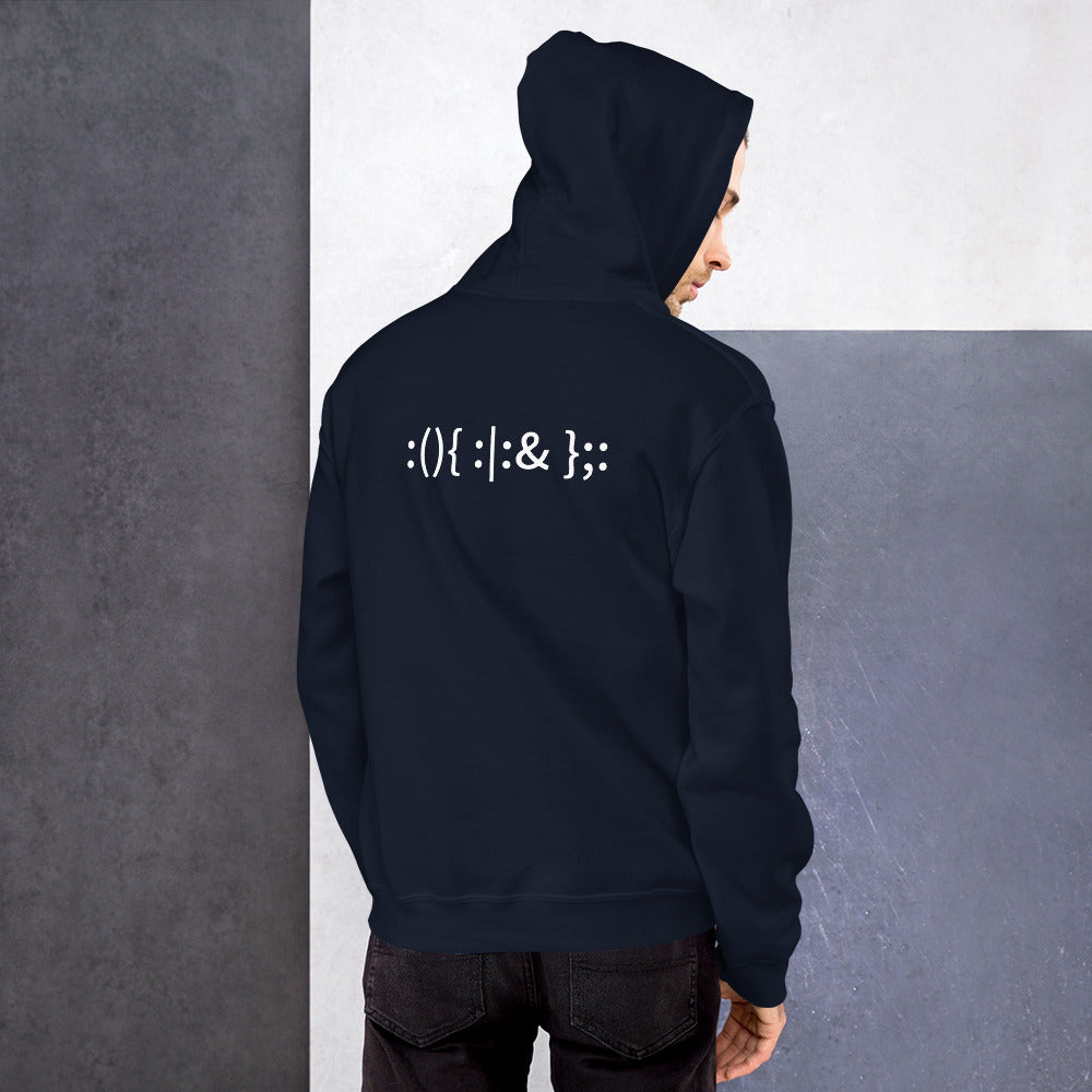 Linux Hackers - Bash Fork Bomb - Unisex Hoodie (with back design) by DarkByteGear