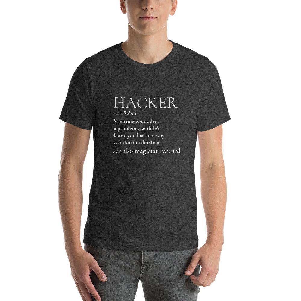 HACKER noun. [hak-er] - Short-Sleeve Unisex T-Shirt by DarkByteGear