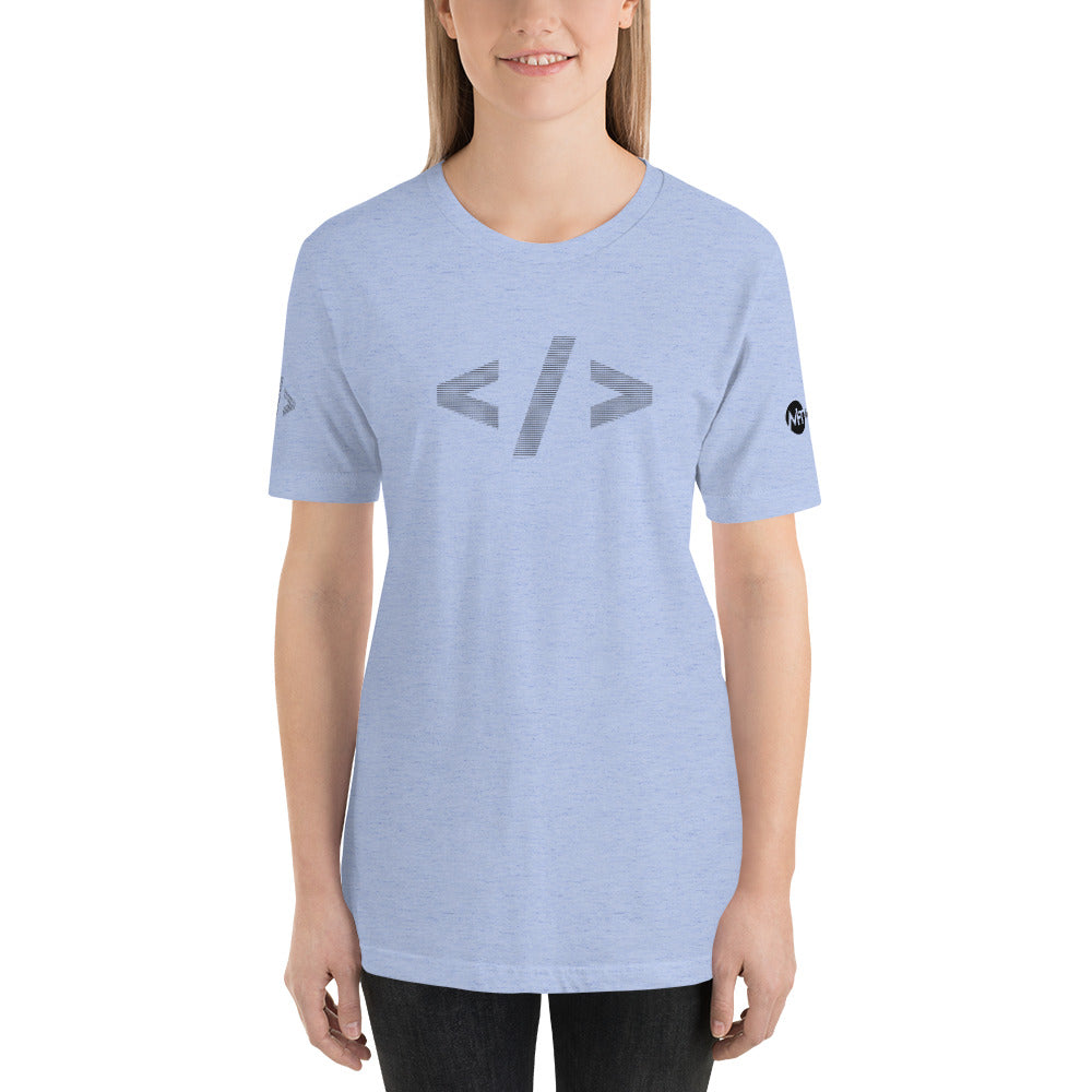 Culture of code in ASCII characters - Short-Sleeve Unisex T-Shirt (black text) by DarkByteGear