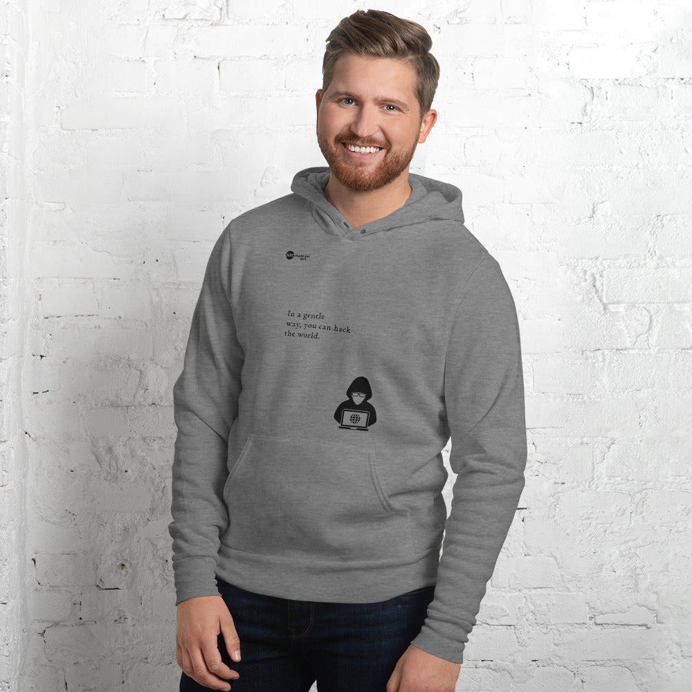 You can hack the world - Unisex hoodie (black text) by DarkByteGear