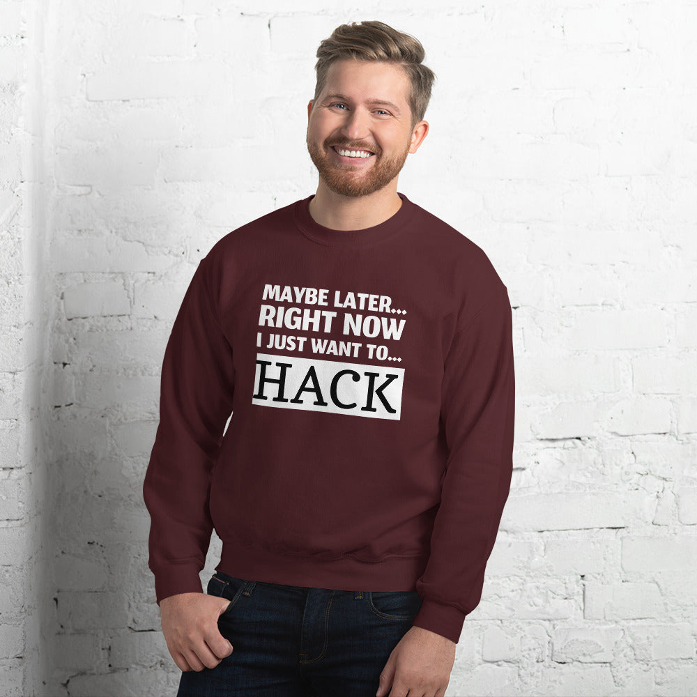 Maybe later... right now I just want to... hack - Unisex Sweatshirt by DarkByteGear