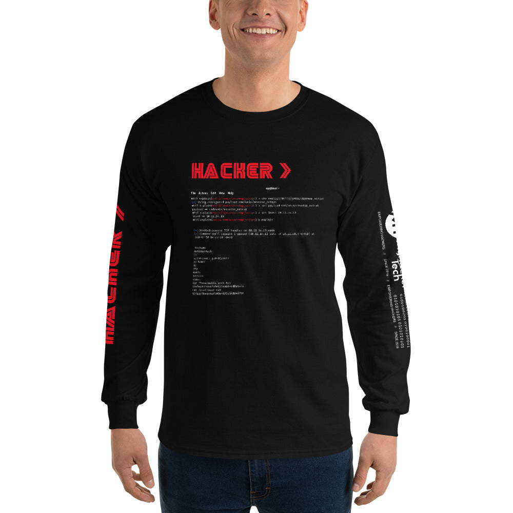 Hacker v3 - Men’s Long Sleeve Shirt by DarkByteGear