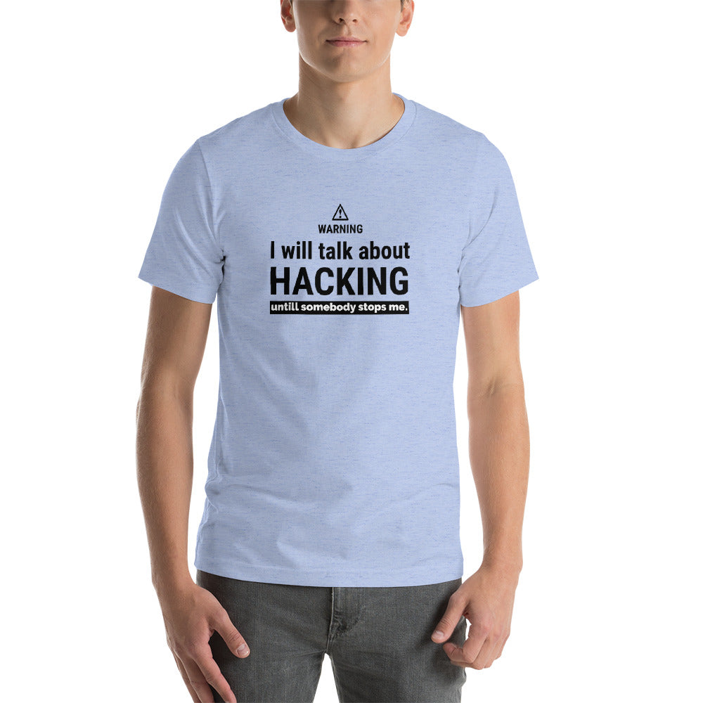 I will talk about HACKING - Short-Sleeve Unisex T-Shirt (black text) by DarkByteGear