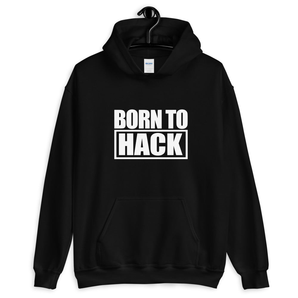 Born to hack - Hooded Sweatshirt (white text) by DarkByteGear