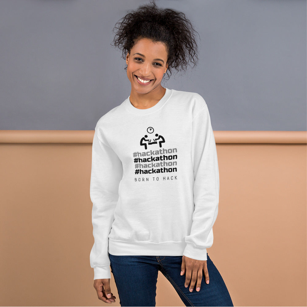 #hackathon - Unisex Sweatshirt (black text) by DarkByteGear
