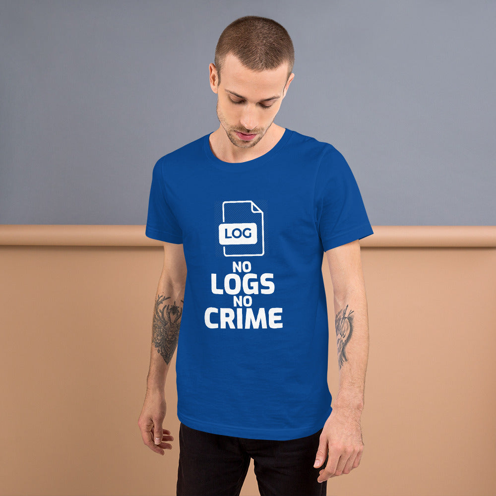 No logs no crime - Short-Sleeve Unisex T-Shirt by DarkByteGear