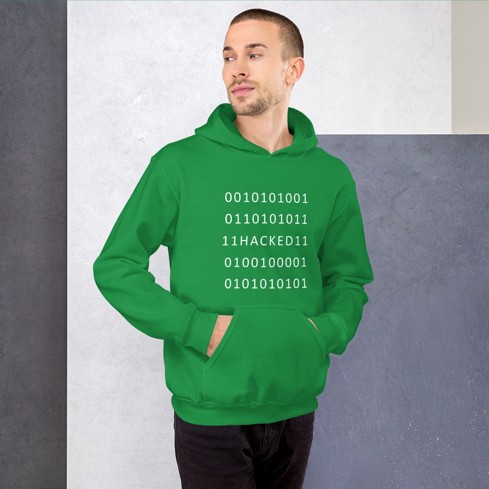 Hacked - Unisex Hoodie (white text) by DarkByteGear