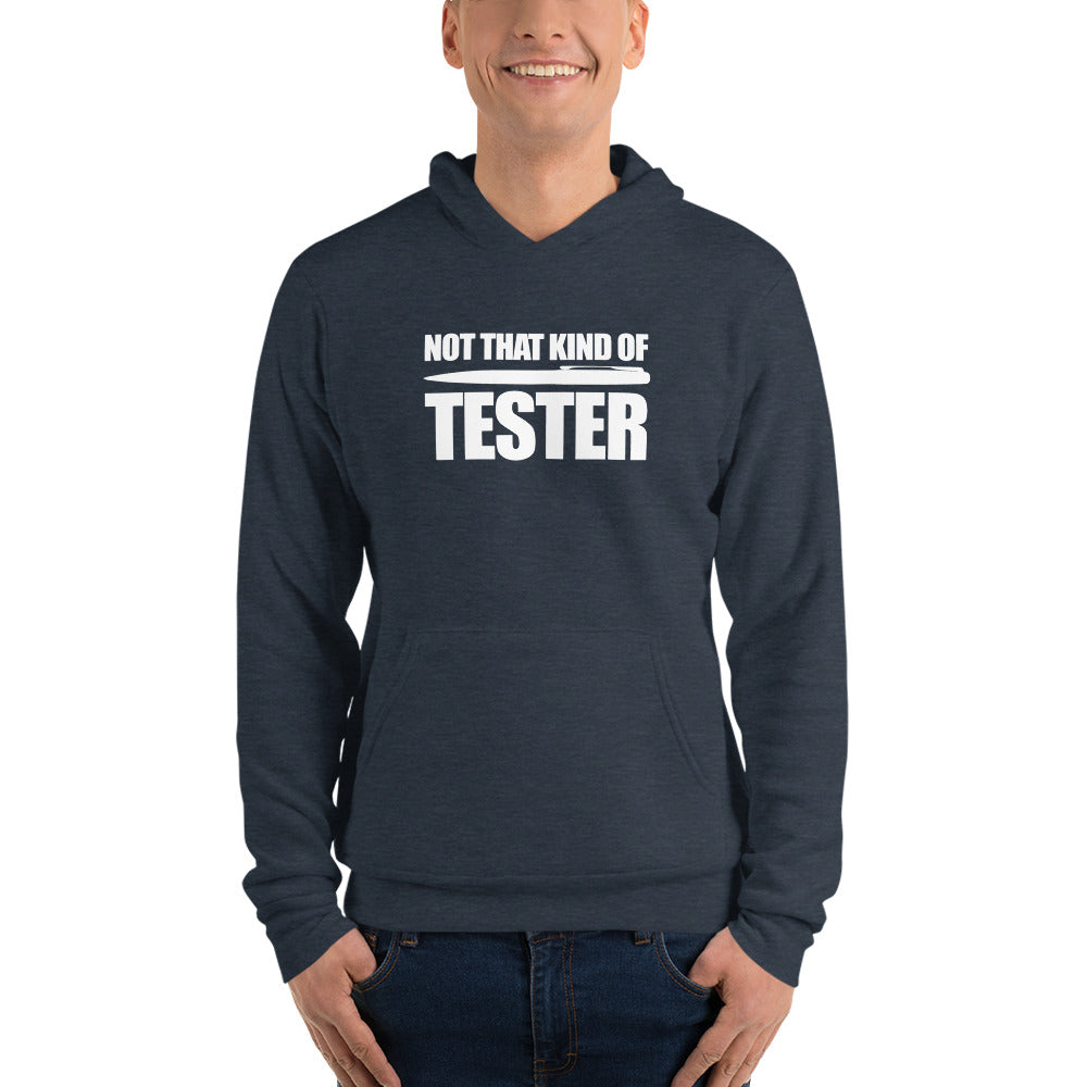 Not that kind of pen tester - Unisex hoodie (white text) by DarkByteGear