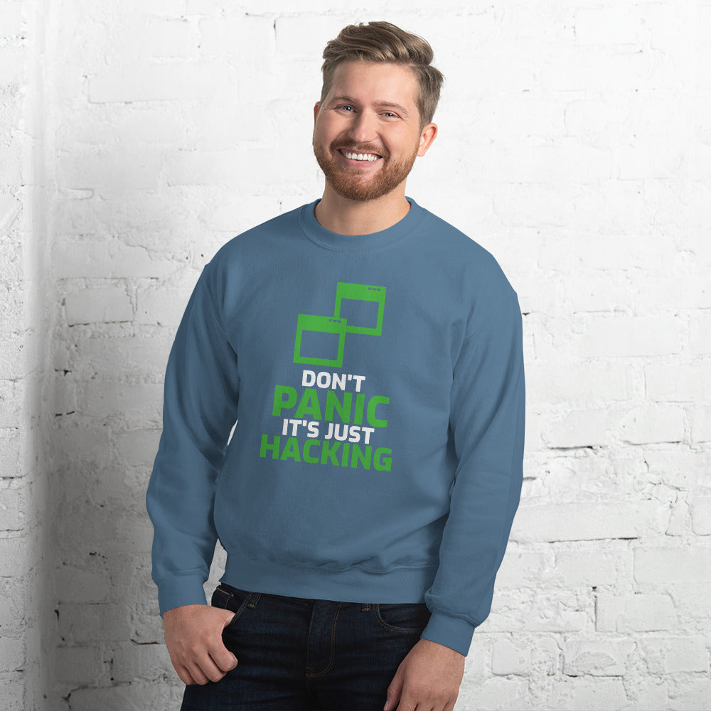 Don't panic it's just hacking - Unisex Sweatshirt by DarkByteGear