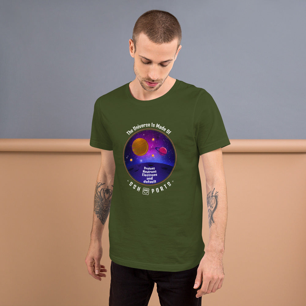 The Universe Is Made Of Default SSH Ports - Short-Sleeve Unisex T-Shirt by DarkByteGear