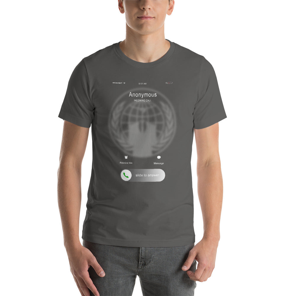 Anonymous incoming call - Short-Sleeve Unisex T-Shirt by DarkByteGear
