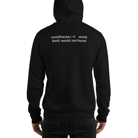 Linux Tweaks - world not found - Unisex Hoodie (with back design) by DarkByteGear