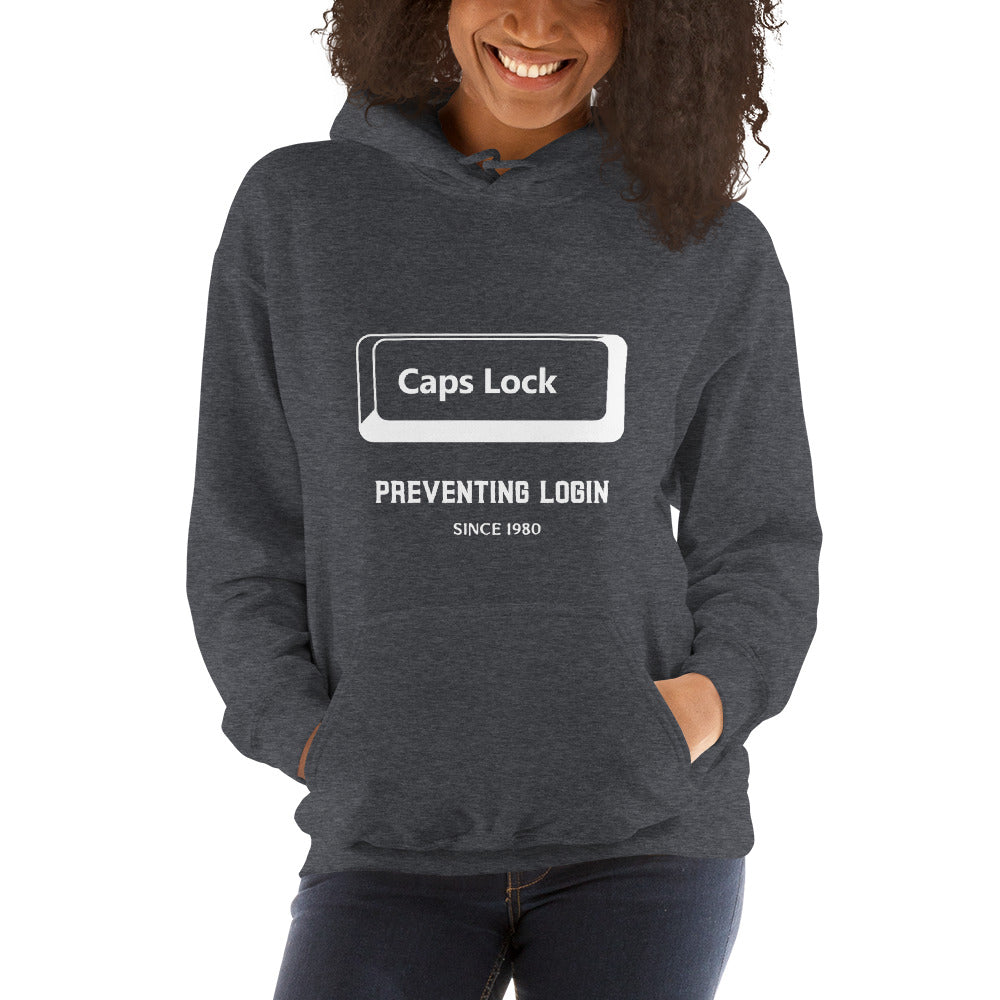 Caps Lock preventing login since 1980 - Unisex Hoodie by DarkByteGear