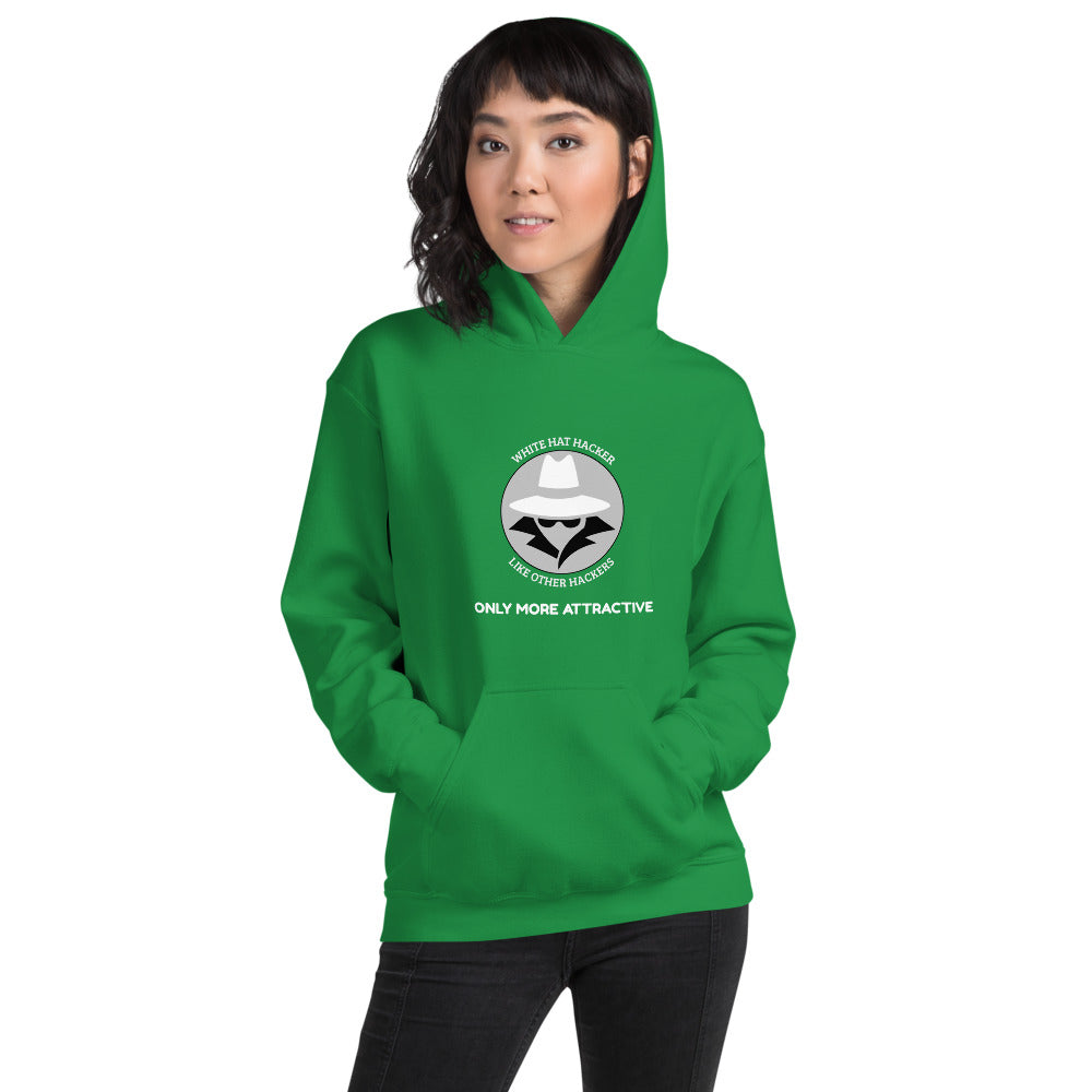 Like other hackers only more attractive - Unisex Hoodie (white text) by DarkByteGear