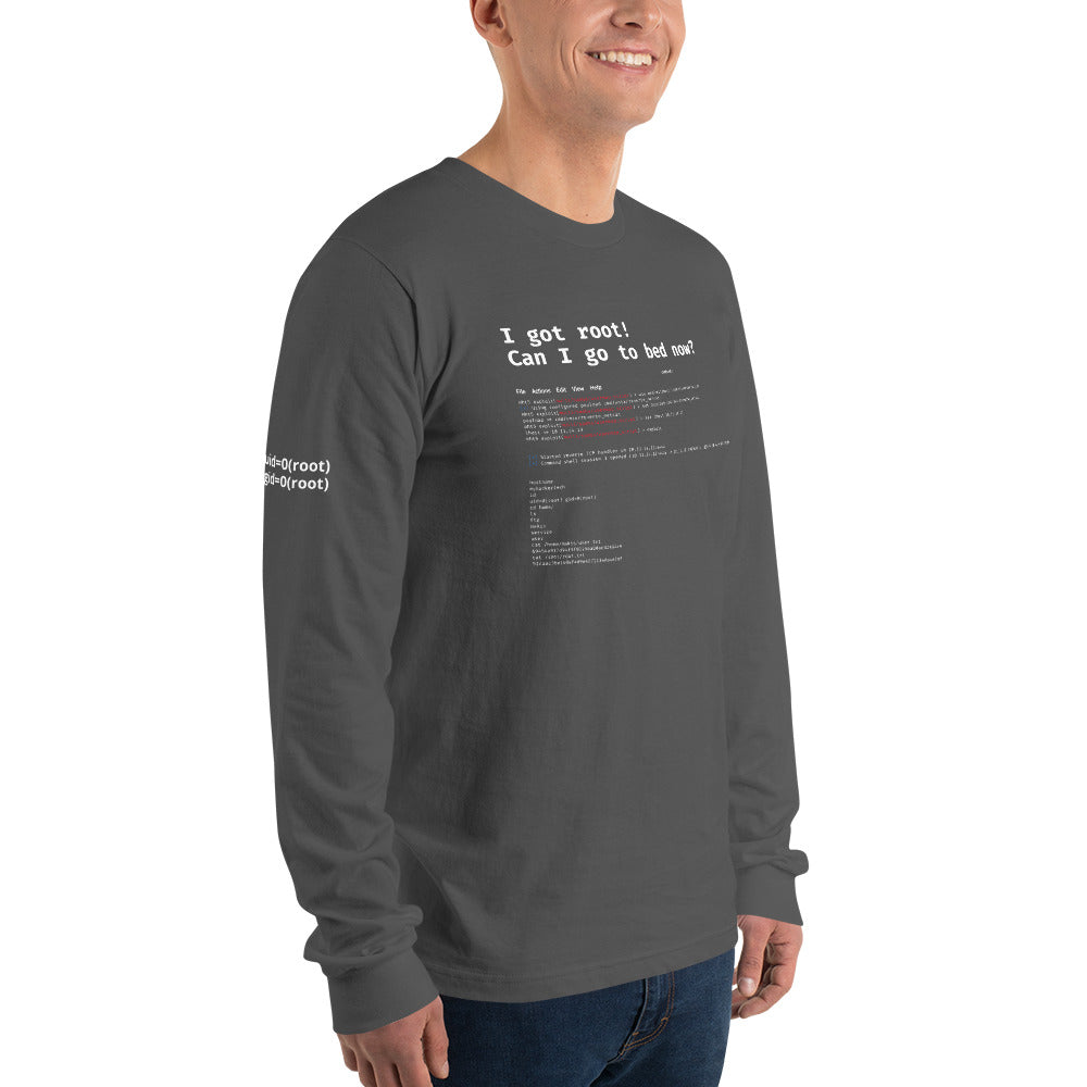 I got root! Can I go to bed now? - Long sleeve t-shirt by DarkByteGear