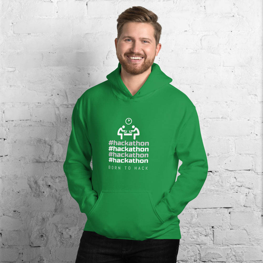 #hackathon - Unisex Hoodie (white text) by DarkByteGear