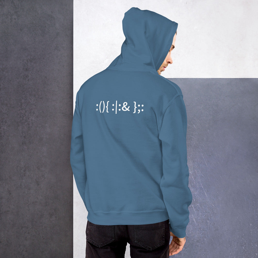 Linux Hackers - Bash Fork Bomb - Unisex Hoodie (with back design) by DarkByteGear