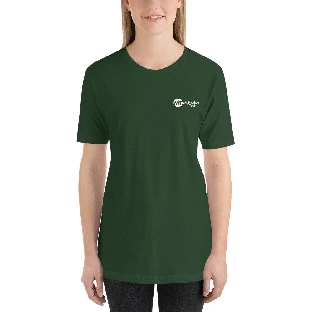 Hacking the apocalypse v2 - Short-Sleeve Unisex T-Shirt (with back design) by DarkByteGear