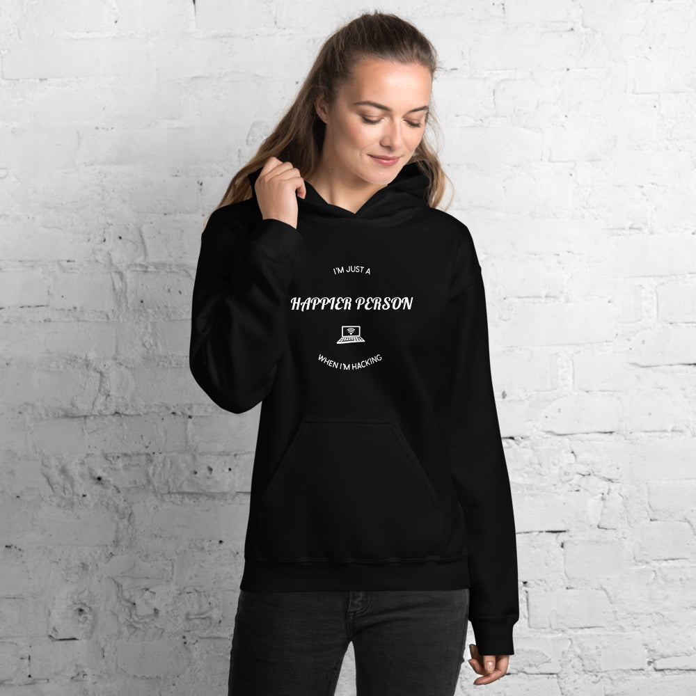 I'm a happier person when I'm hacking - Unisex Hoodie by DarkByteGear