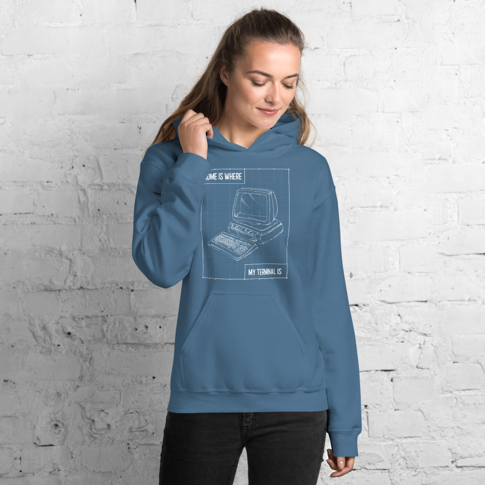 Home is where my terminal is - Unisex Hoodie by DarkByteGear