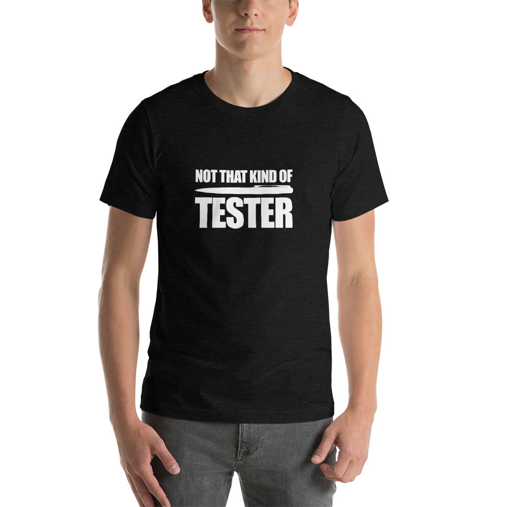 Not that kind of pen tester - Short-Sleeve Unisex T-Shirt (white text) by DarkByteGear
