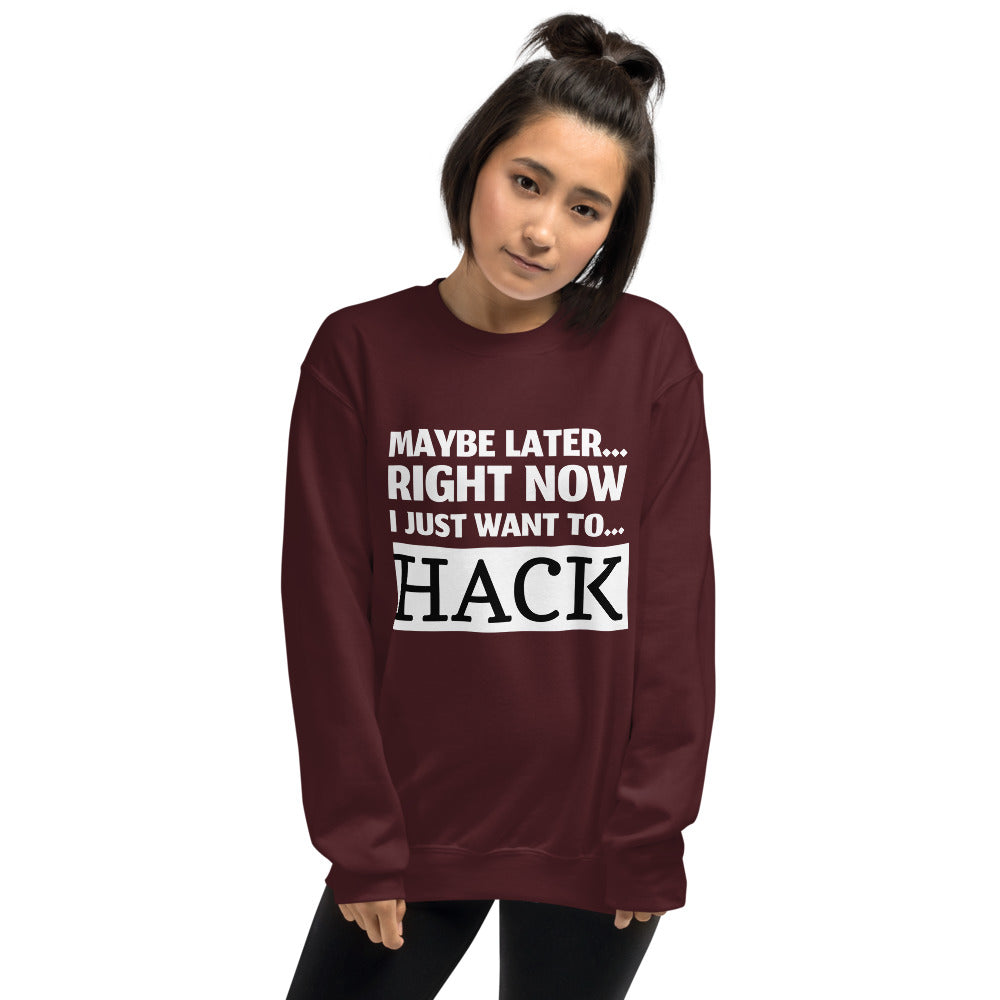 Maybe later... right now I just want to... hack - Unisex Sweatshirt by DarkByteGear