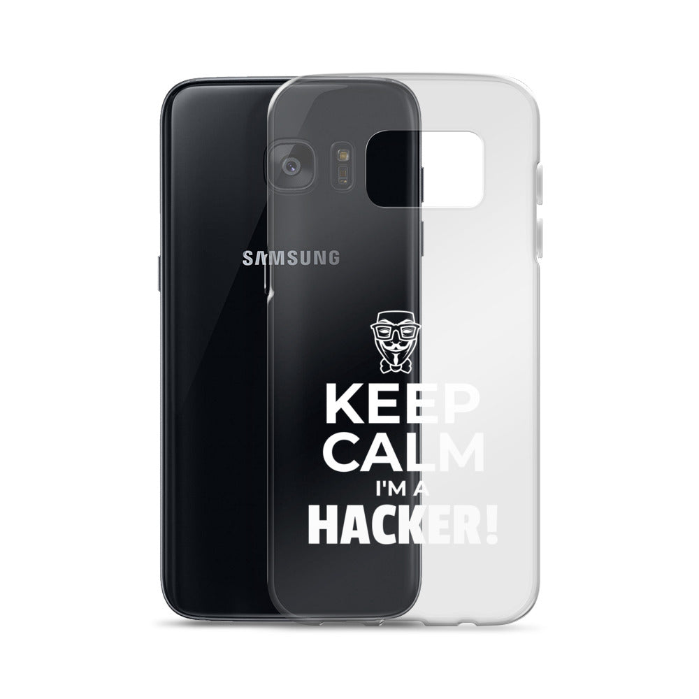 Keep Calm I'm a hacker! - Samsung Case (white text) by DarkByteGear