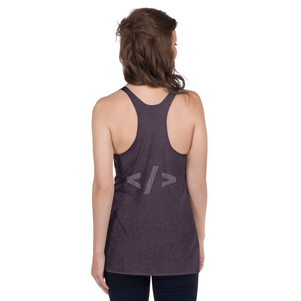 Culture of code in ASCII characters - Women's Racerback Tank by DarkByteGear