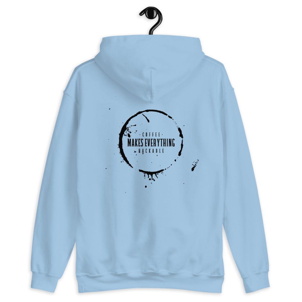 Coffee makes everything hackable - Unisex Hoodie (black text) by DarkByteGear