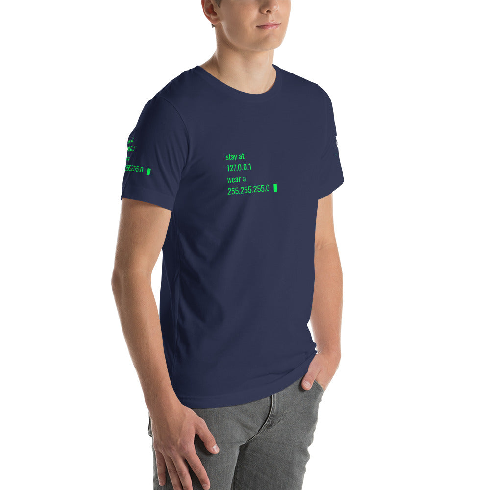 stay at at home, wear a mask - Short-Sleeve Unisex T-Shirt by DarkByteGear