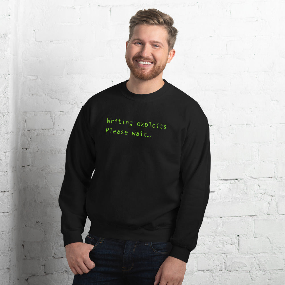 Writing exploits Please wait… - Unisex Sweatshirt by DarkByteGear