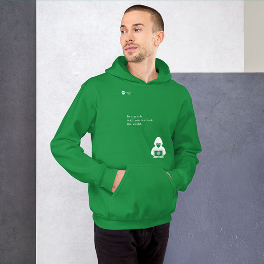 You can hack the world - Hooded Sweatshirt (white text) by DarkByteGear