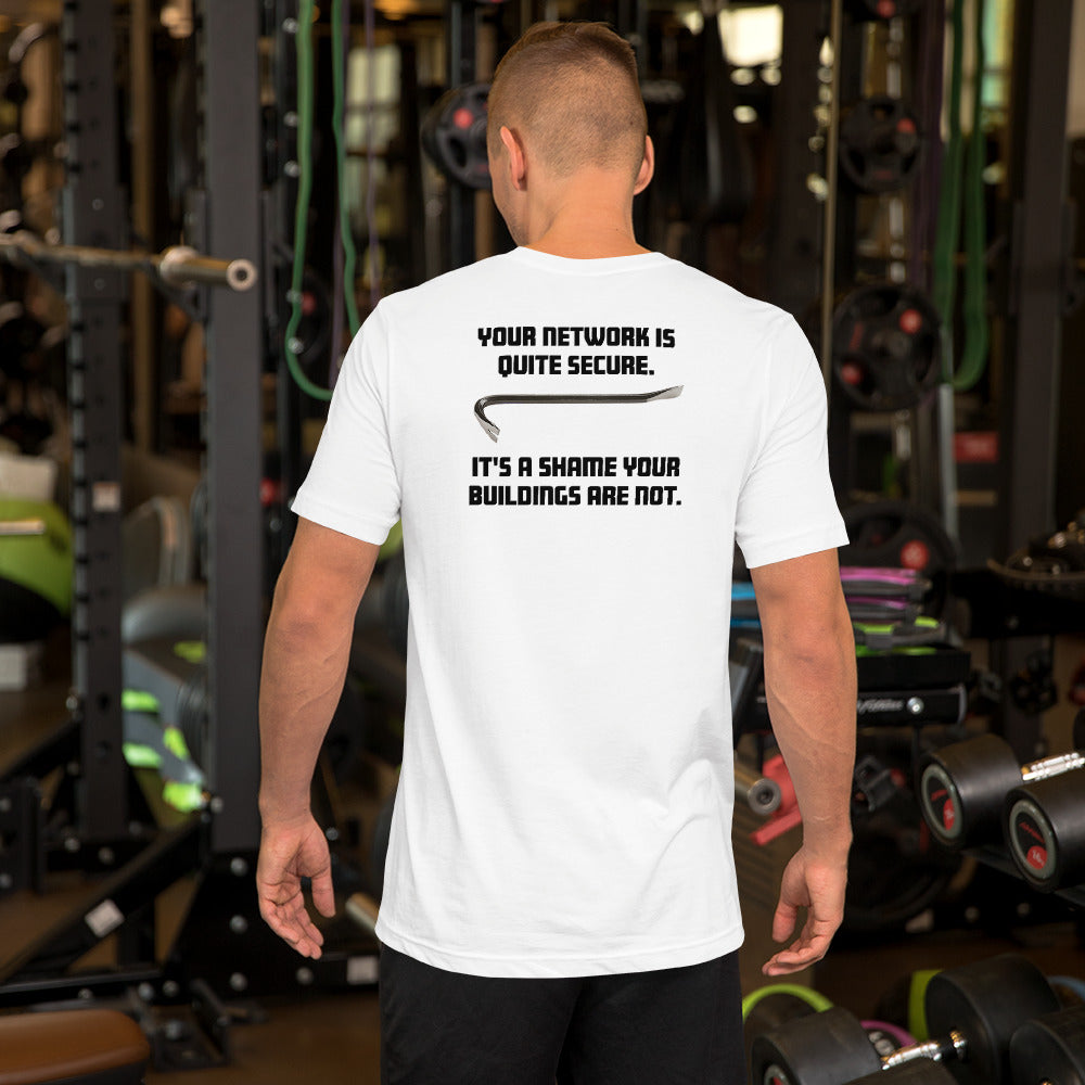 Your network is quite secure - Short-Sleeve Unisex T-Shirt (black text) by DarkByteGear