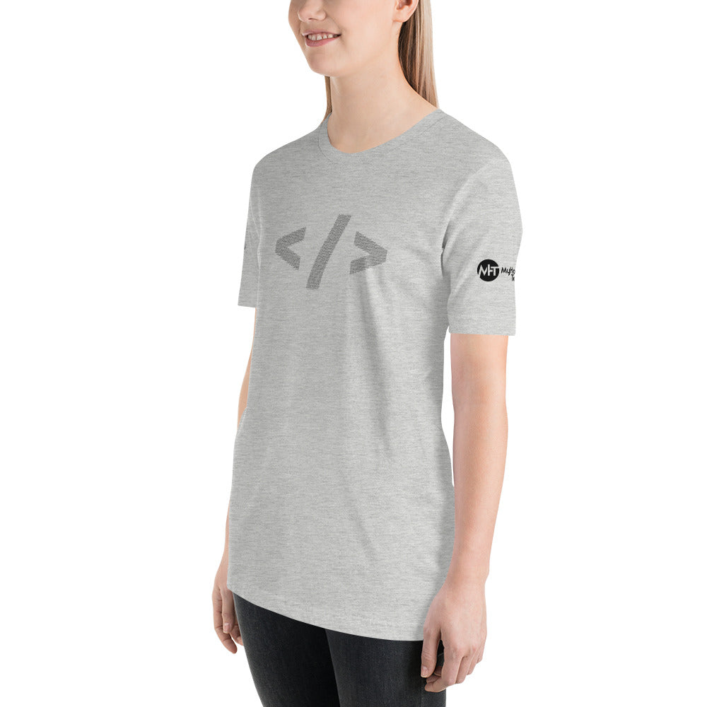 Culture of code in ASCII characters - Short-Sleeve Unisex T-Shirt (black text) by DarkByteGear