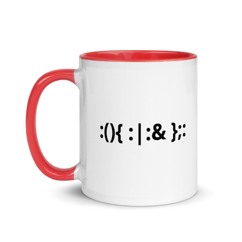 Linux Hackers - Bash Fork Bomb - Mug with Color Inside by DarkByteGear