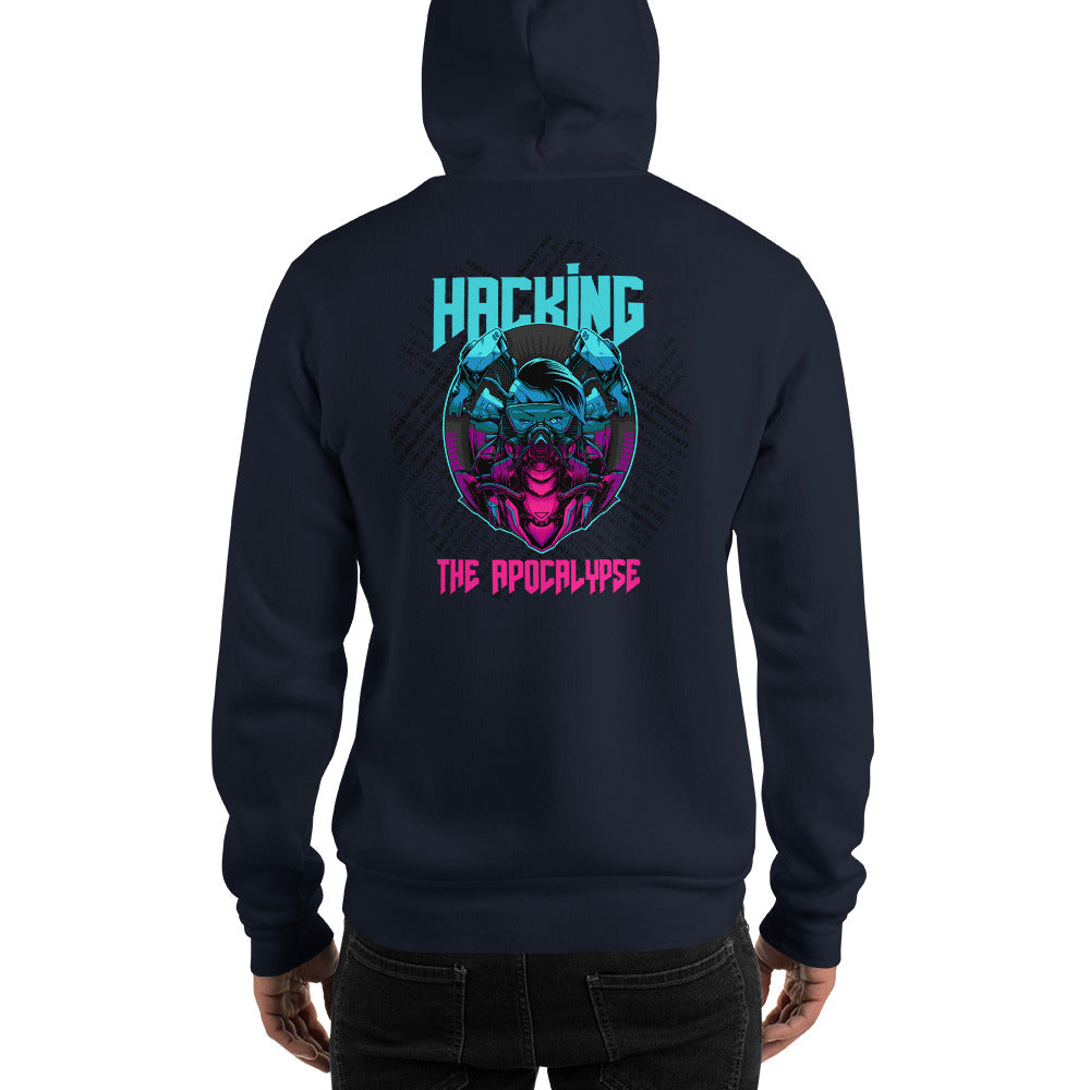 Hacking the apocalypse v2 -Unisex Hoodie (with back design) by DarkByteGear