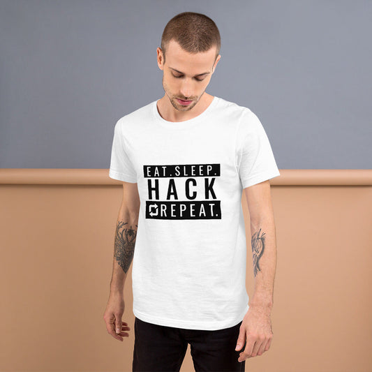 Eat seep hack repeat - Short-Sleeve Unisex T-Shirt by DarkByteGear