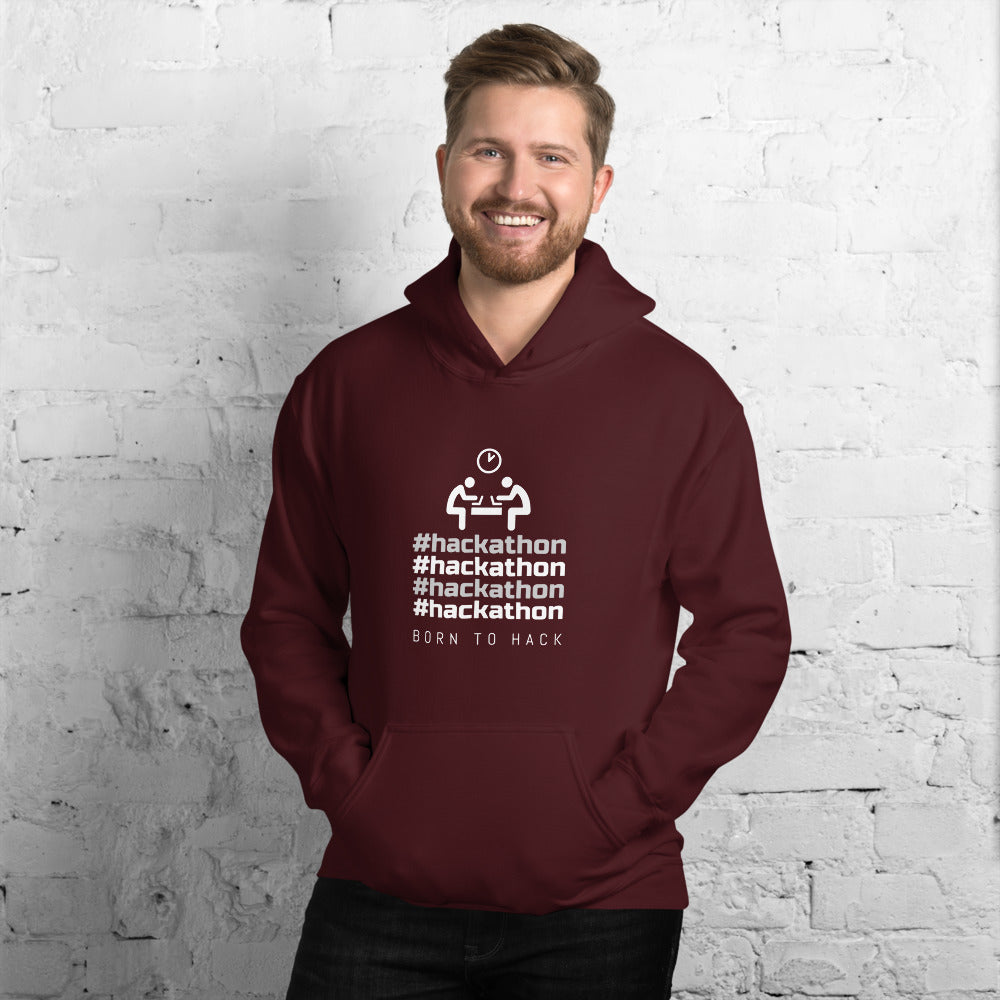 #hackathon - Unisex Hoodie (white text) by DarkByteGear