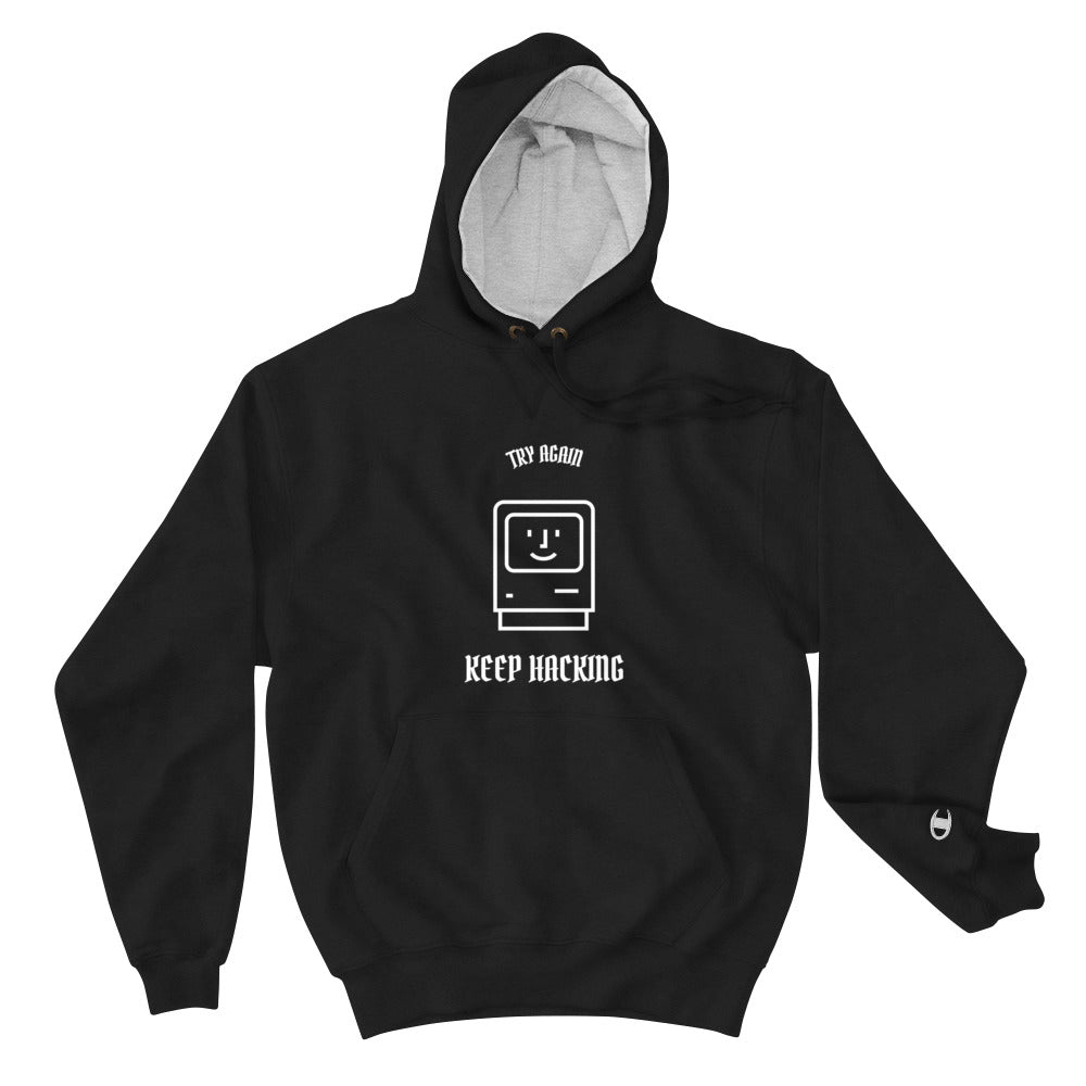 Keep hacking - Champion Hoodie by DarkByteGear