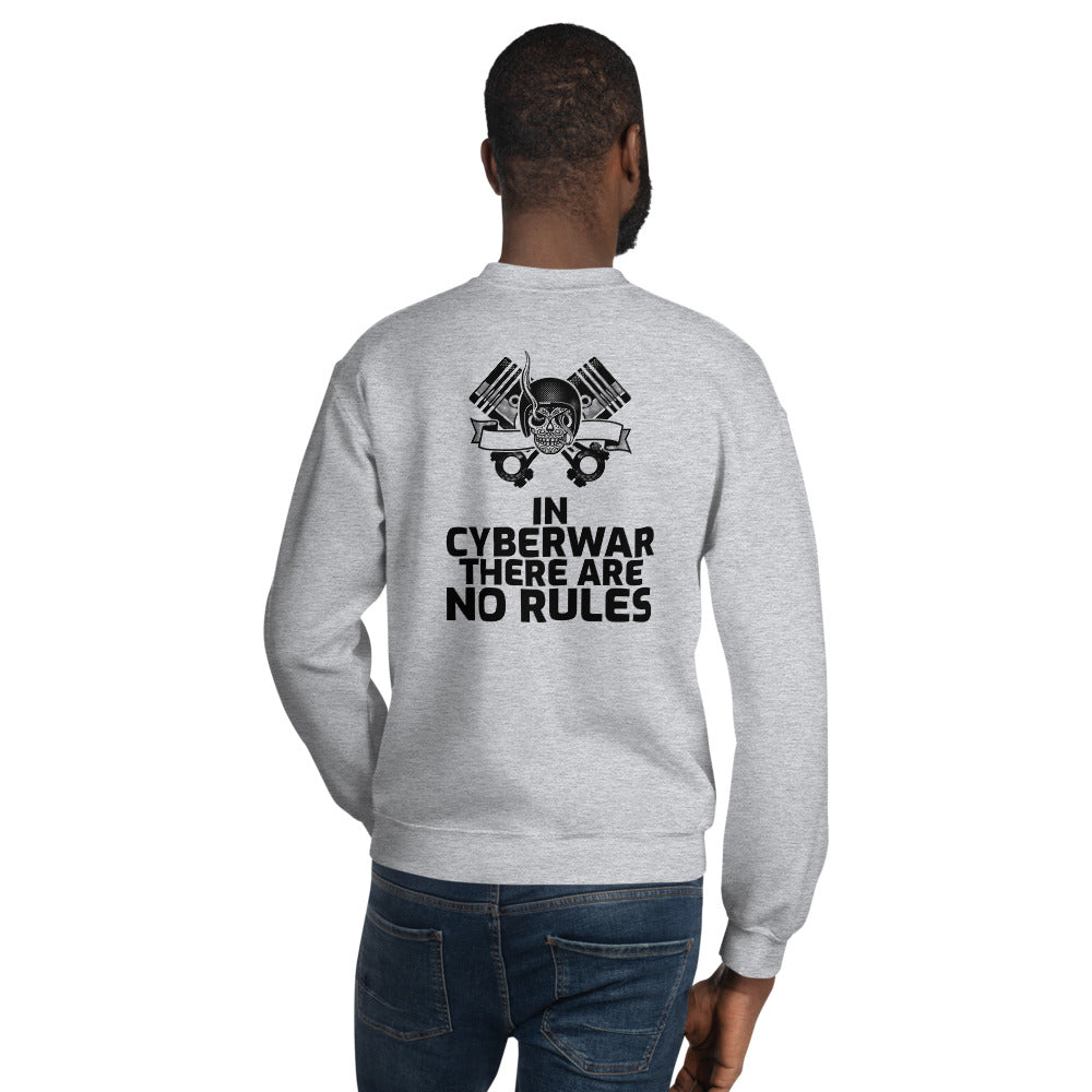 In cyberwar, there are no rules - Unisex Sweatshirt (black text) by DarkByteGear