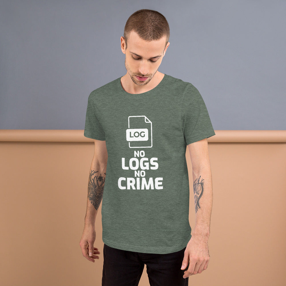 No logs no crime - Short-Sleeve Unisex T-Shirt by DarkByteGear